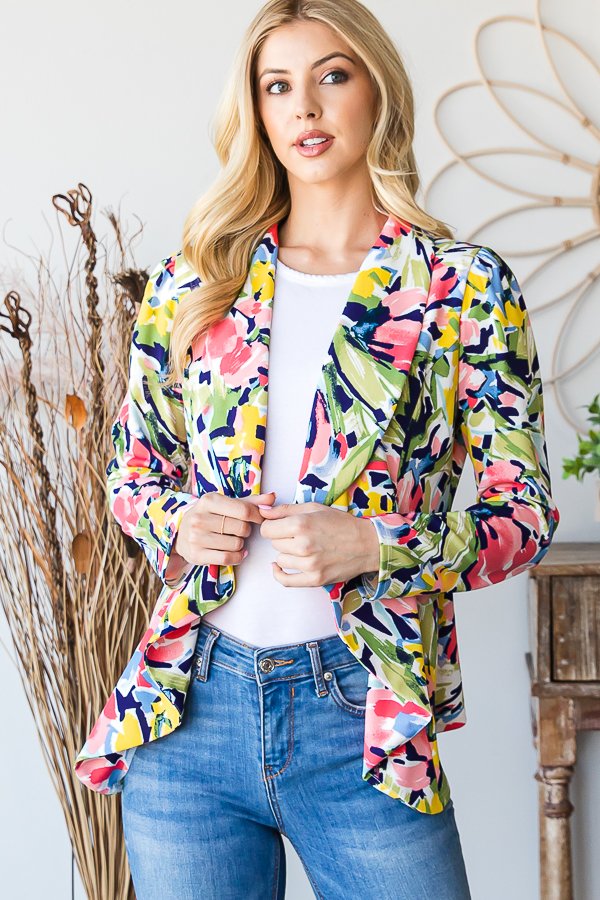 Long Sleeve Floral Blazer