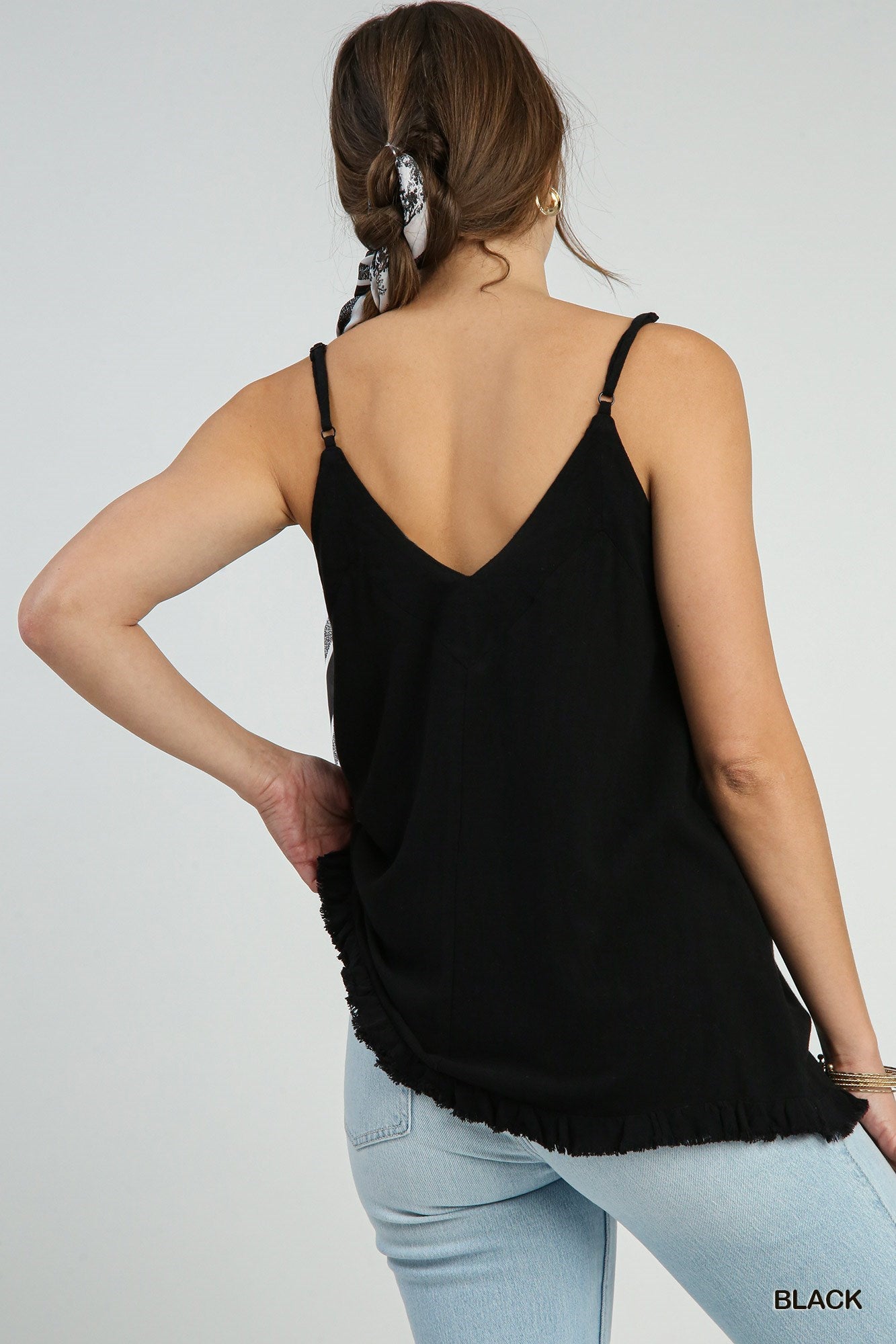 UMGEE Linen Spaghetti Strap Tank