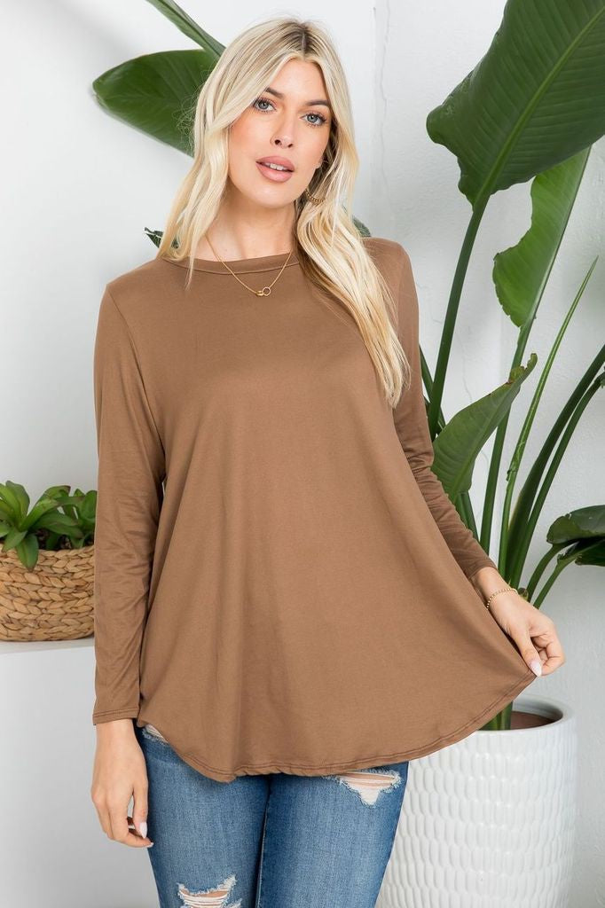 Long Sleeve Butter Soft Shirt- Camel