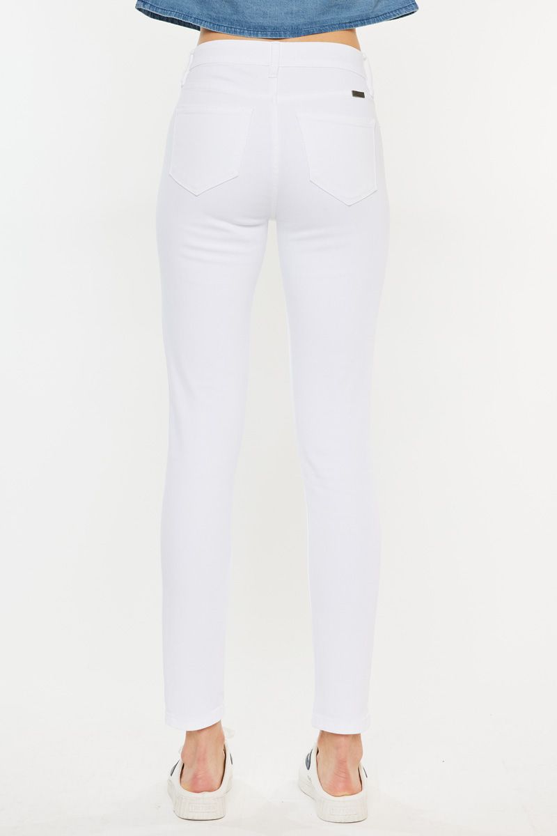 Kancan High Rise White Skinny Jeans