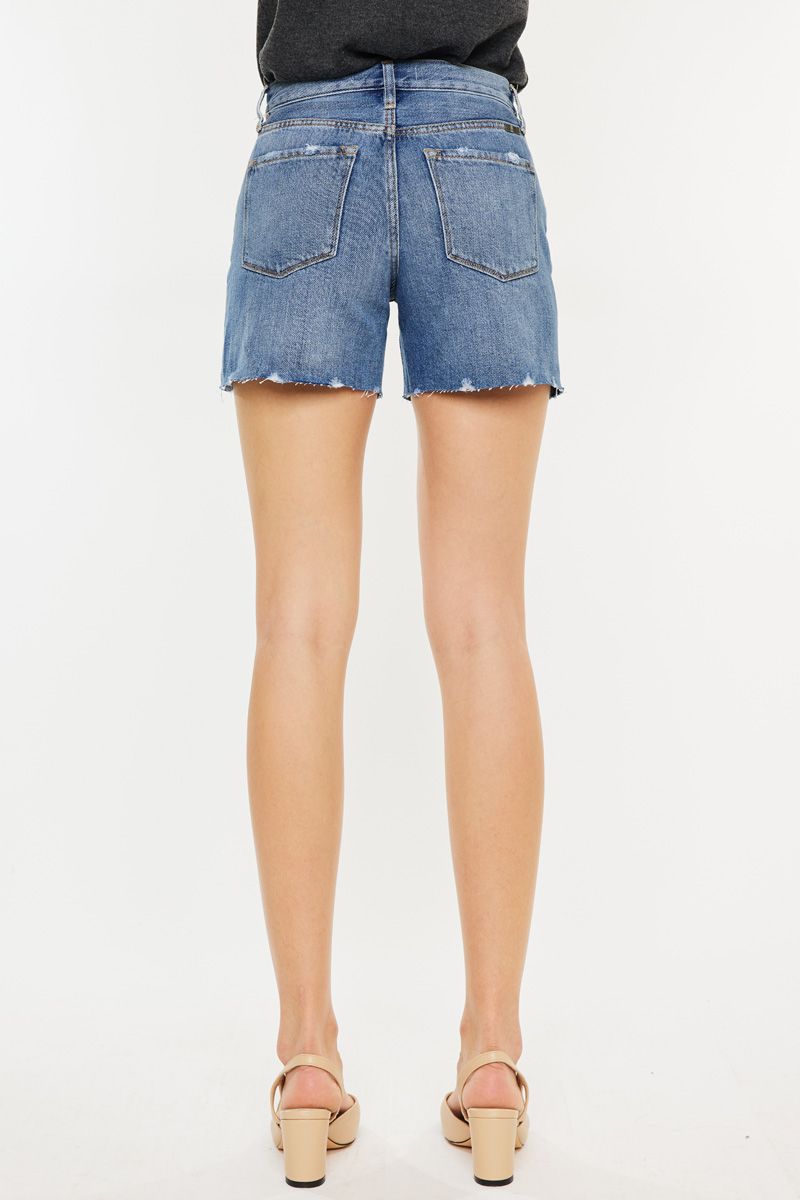 Kancan Medium Wash High Rise Denim Shorts