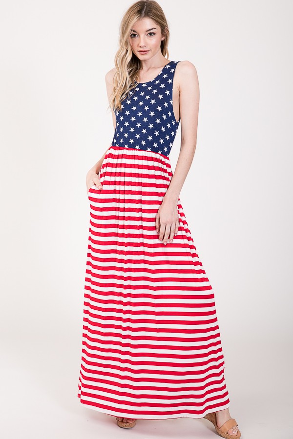 STAR AND STRIPE MAXI DRESS
