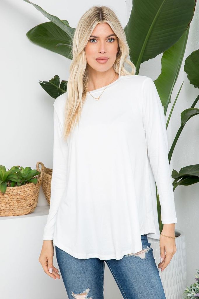 Long Sleeve Butter Soft Shirt- Off White