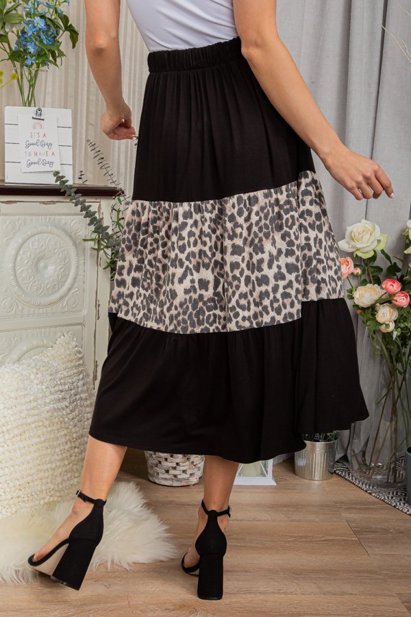 Leopard Print Ruffled Skirt