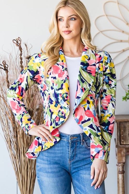 Long Sleeve Floral Blazer
