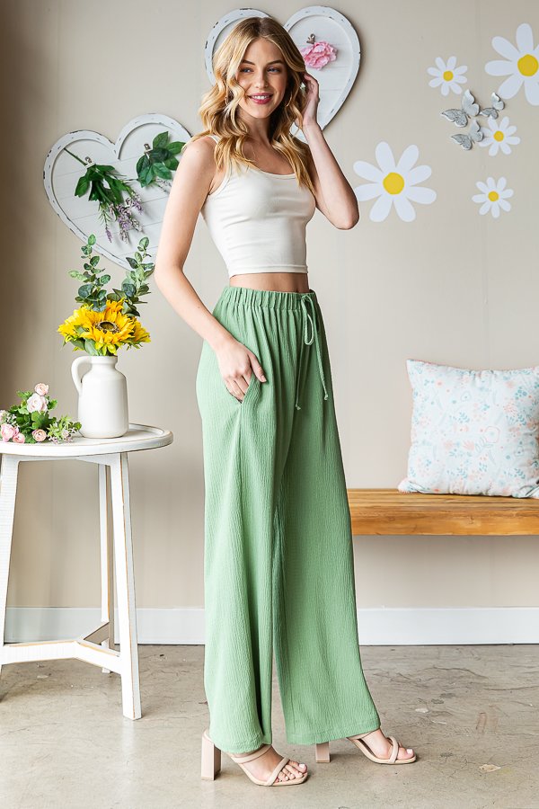 Wide Leg Draw String Pants