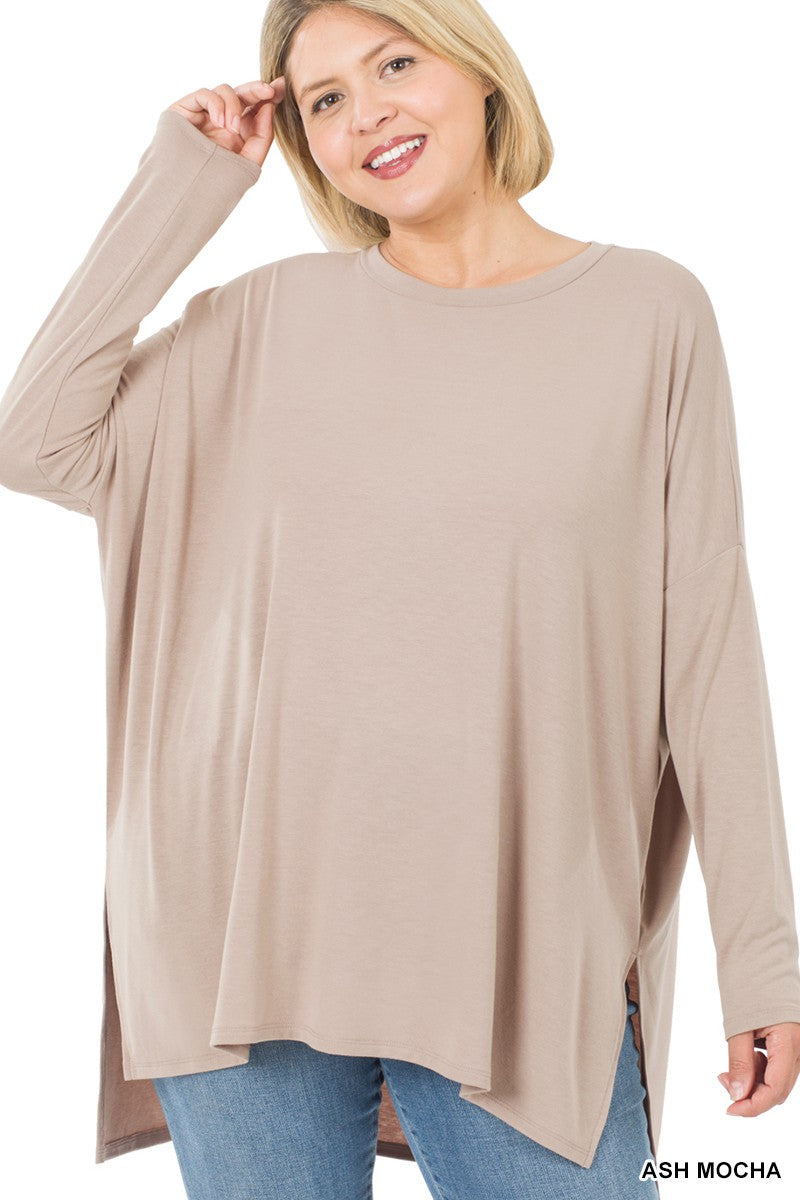 Hi-Low Round Neck Top