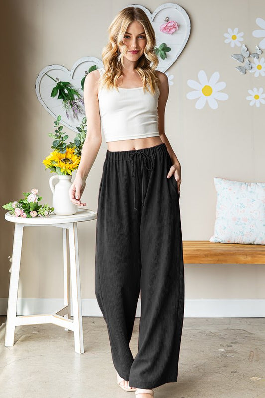 Wide Leg Draw String Pants