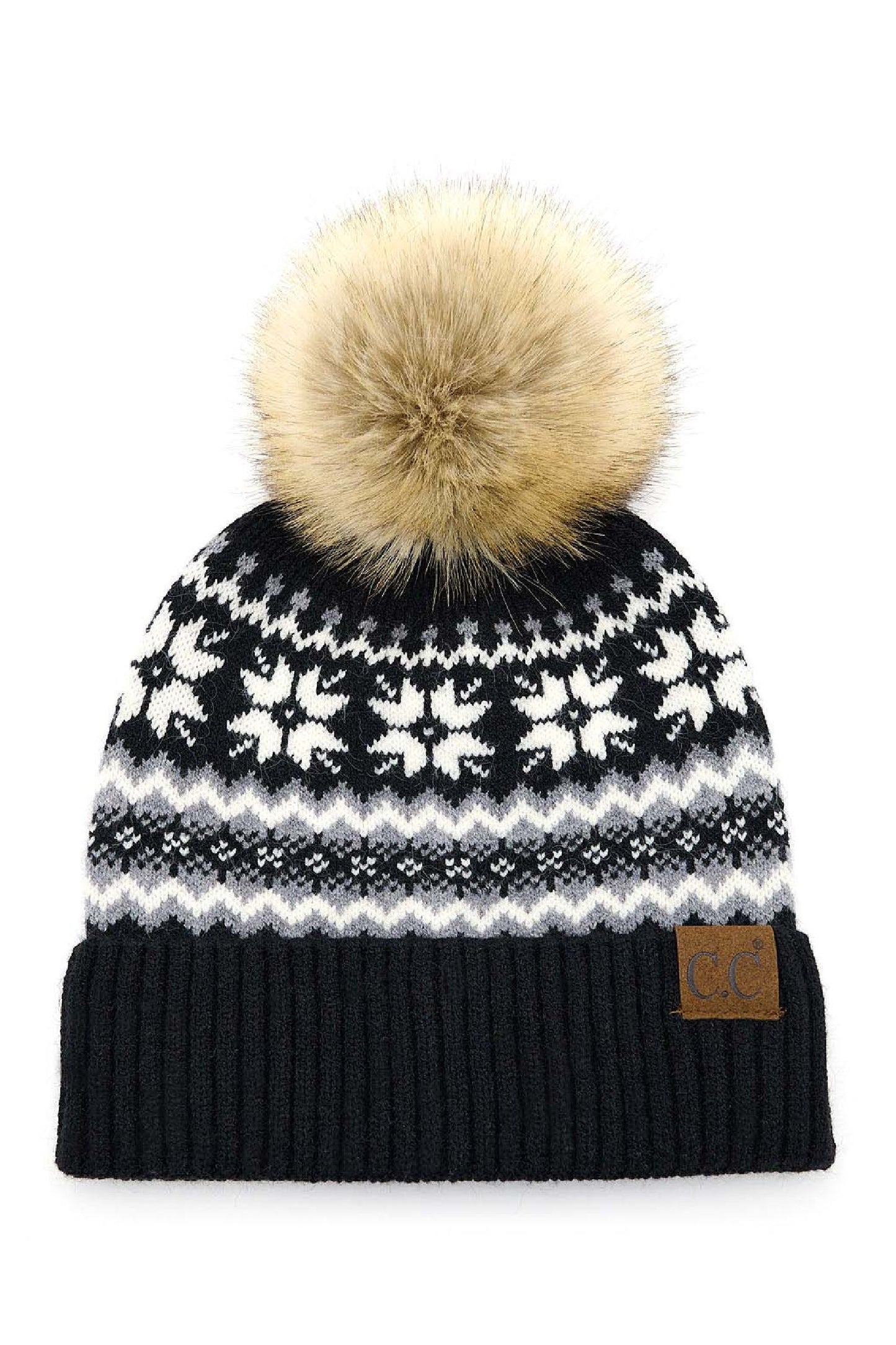 CC Nordic Fair Isle Beanie W/Pompom