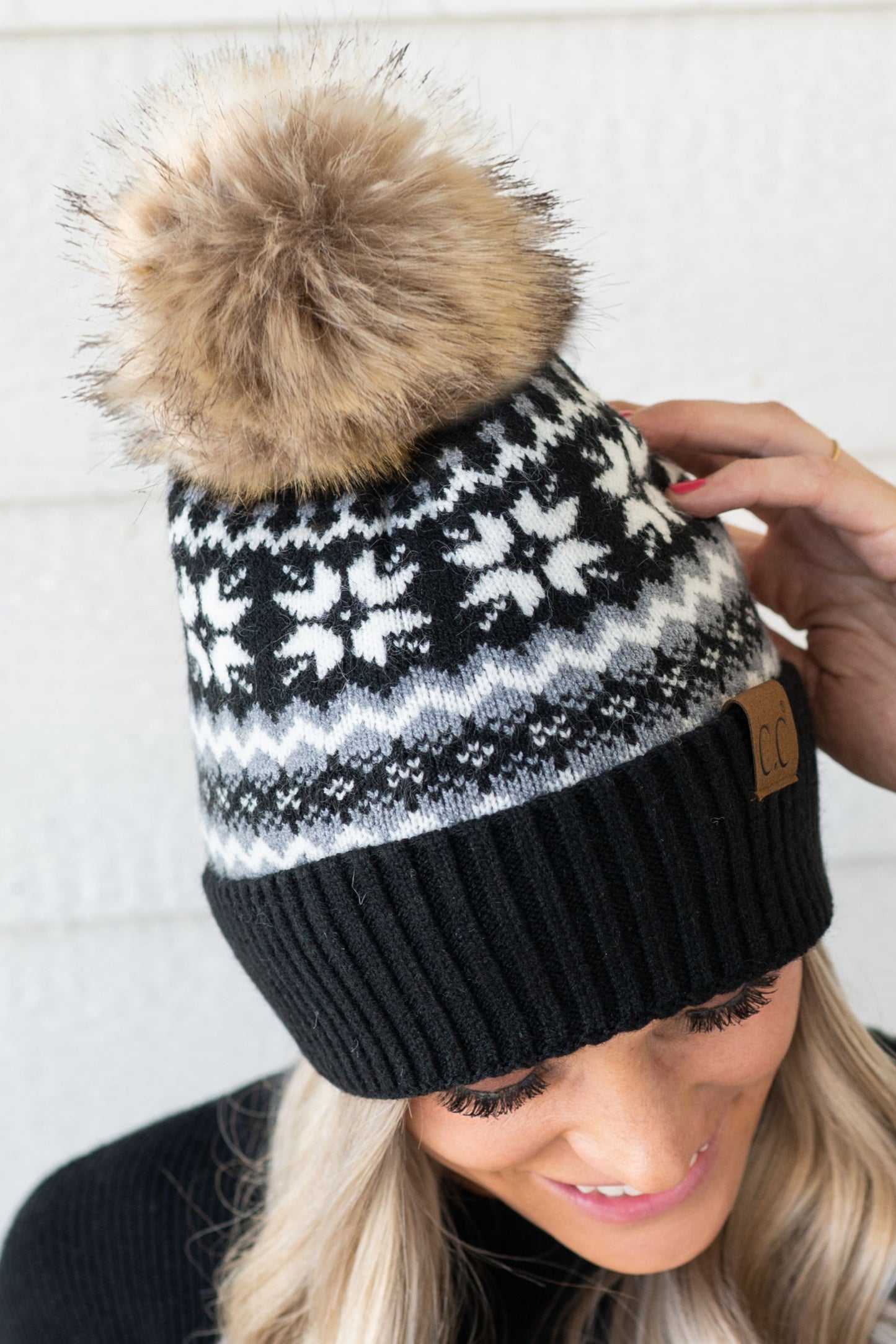 CC Nordic Fair Isle Beanie W/Pompom