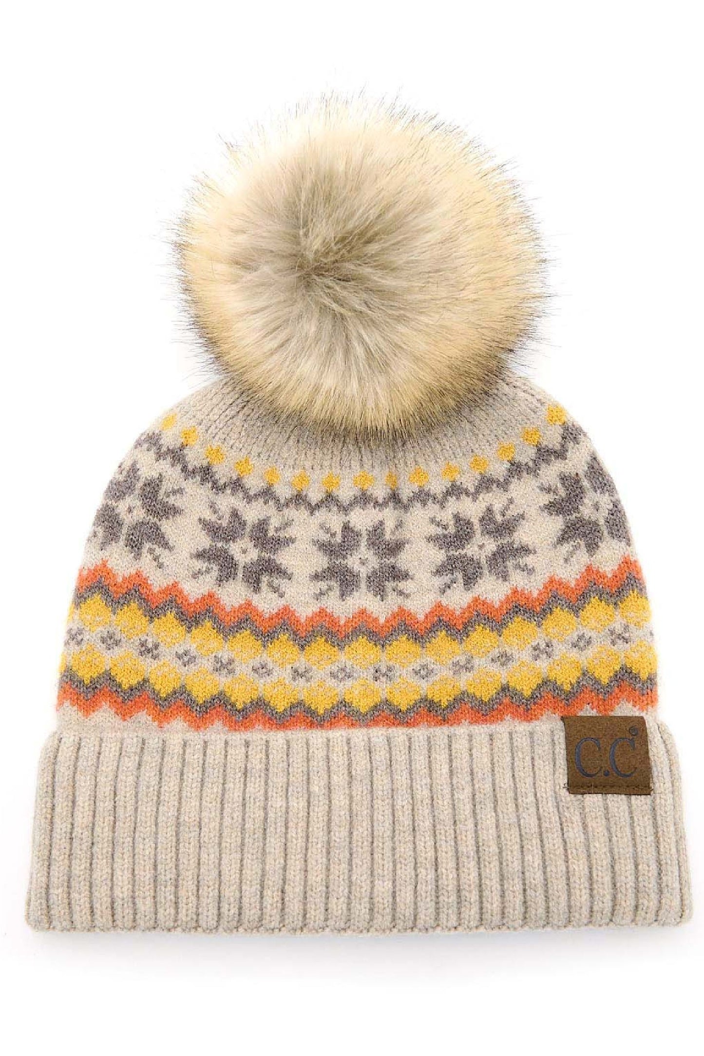 CC Nordic Fair Isle Beanie W/Pompom