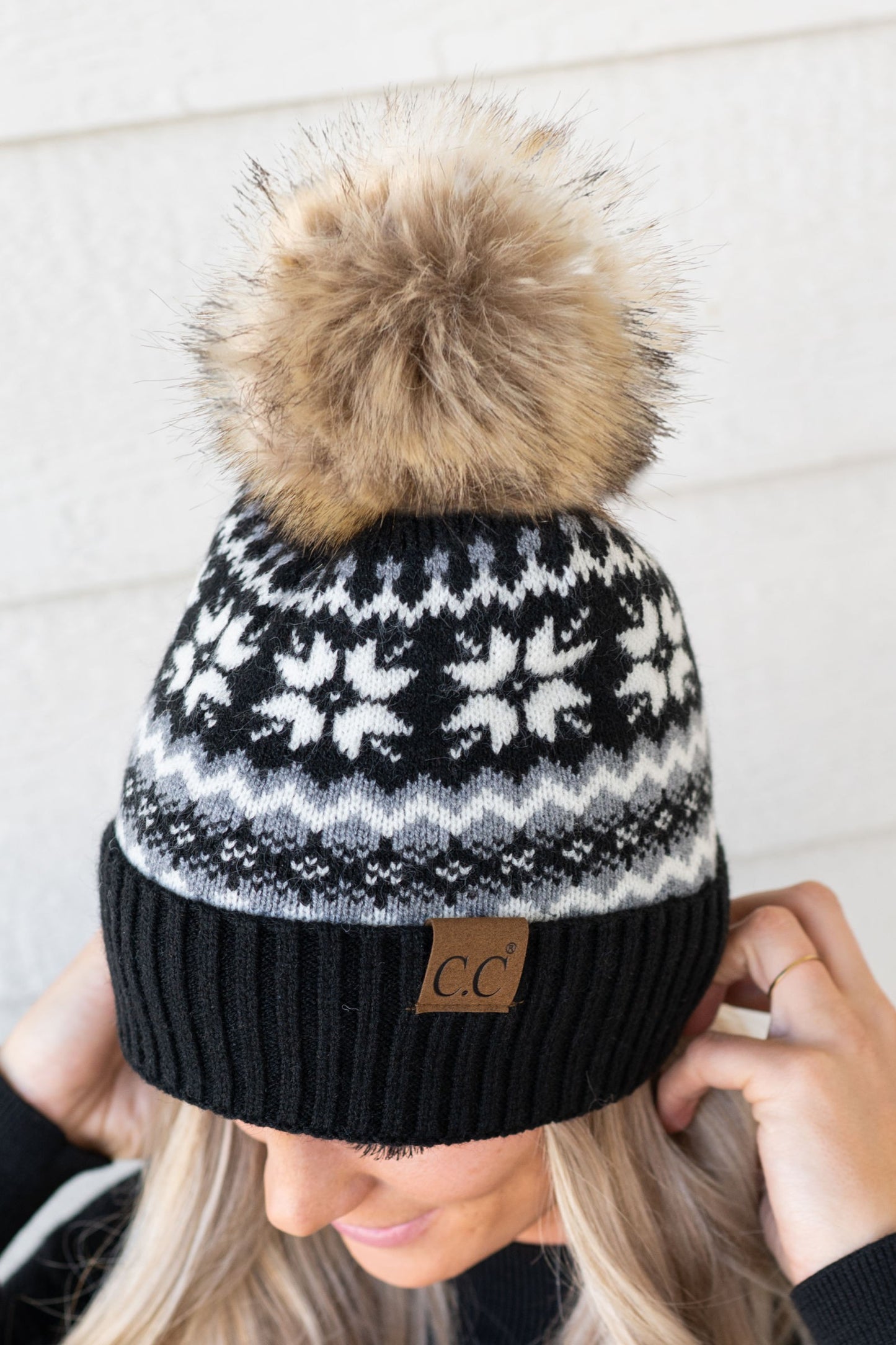 CC Nordic Fair Isle Beanie W/Pompom