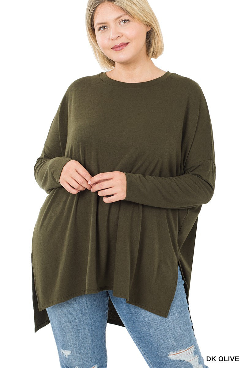 Hi-Low Round Neck Top