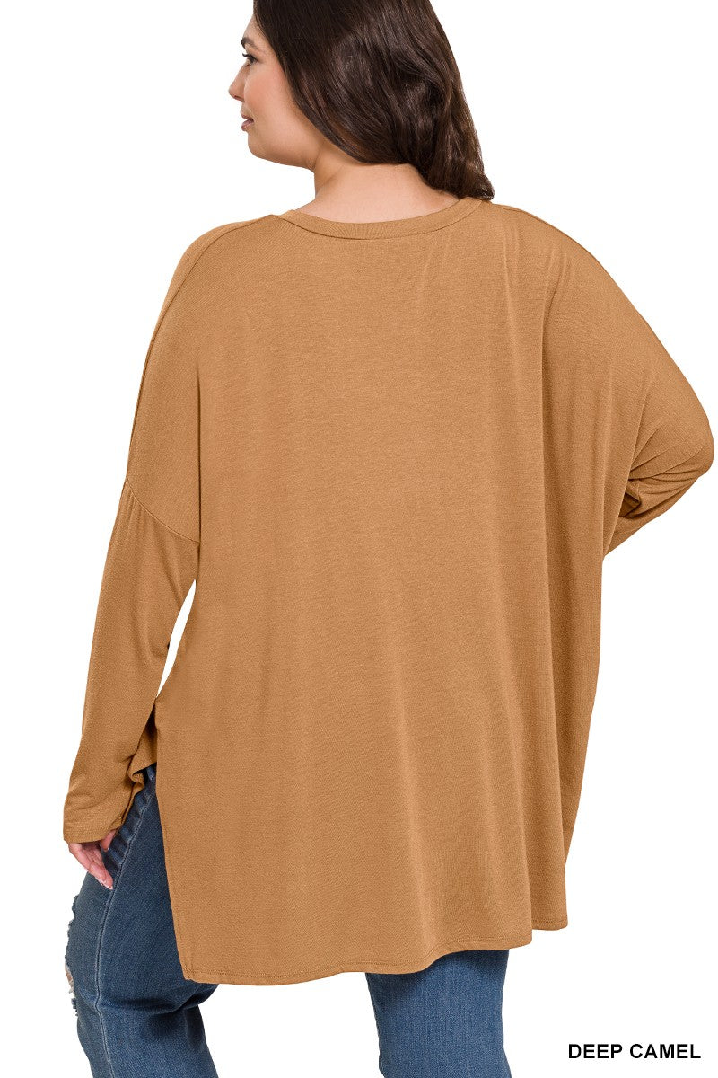 Hi-Low Round Neck Top