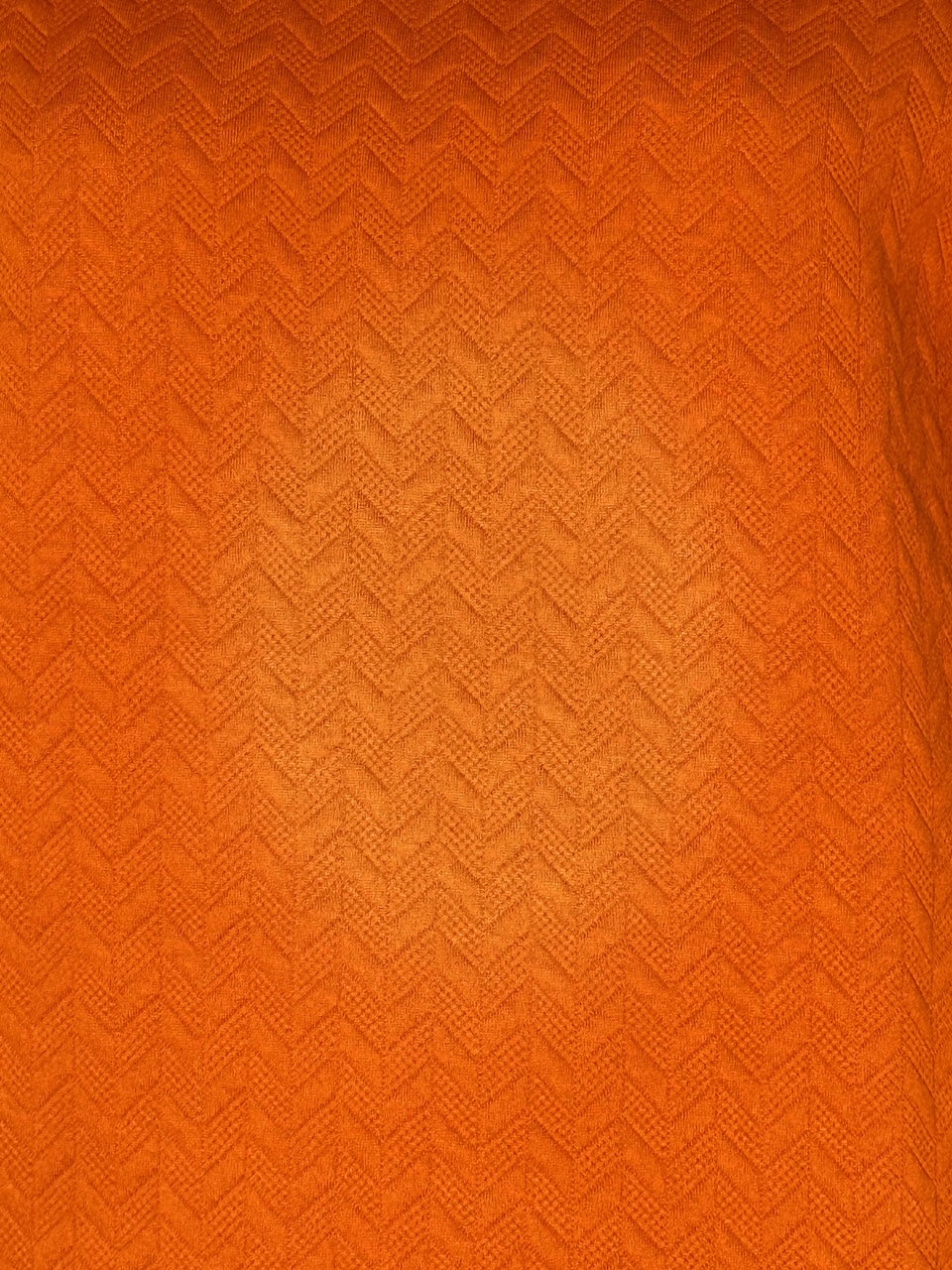 Chevron Solid Textured Raglan Sleeve Pullover Sweatshirt - Rust - Burnt Orange