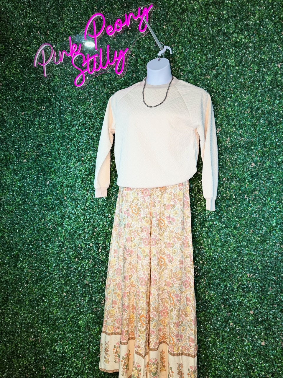 Floral Patchwork Boho Wide Leg Full Pants