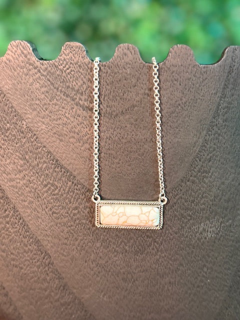 White Bar Chain Necklace