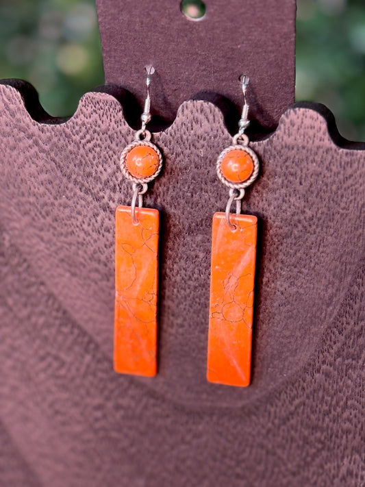 Orange Stone Earrings