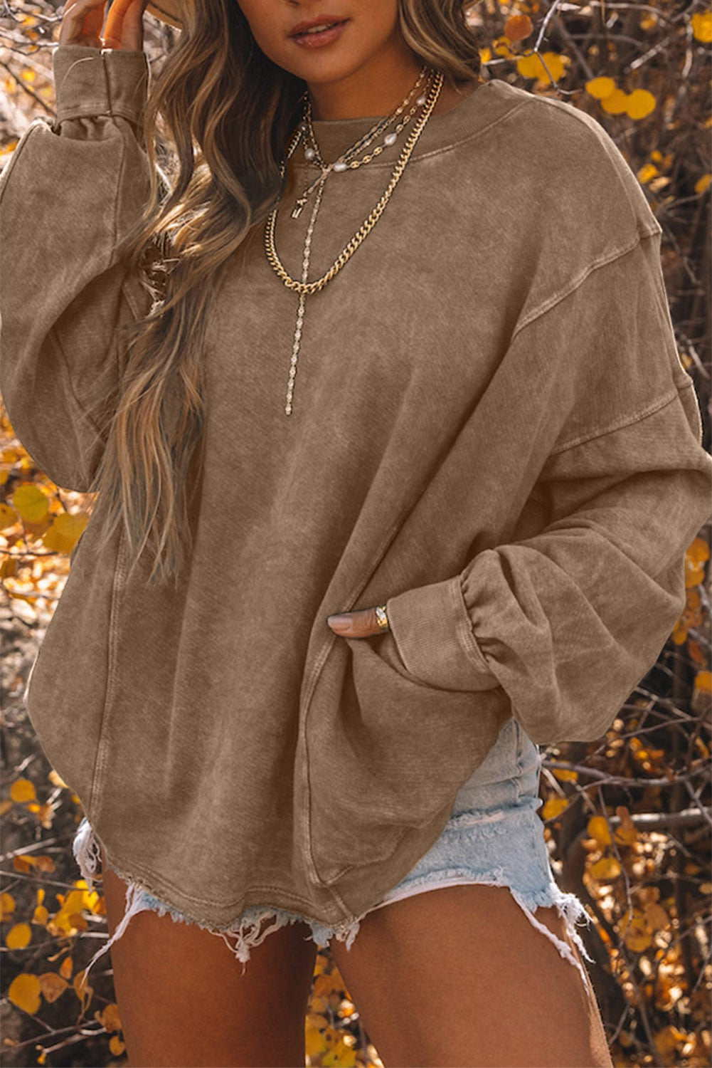 Butterfly Mineral Wash Twist Oversized Sweatshirt