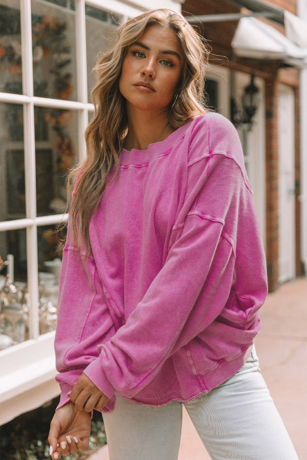 Butterfly Mineral Wash Twist Oversized Sweatshirt