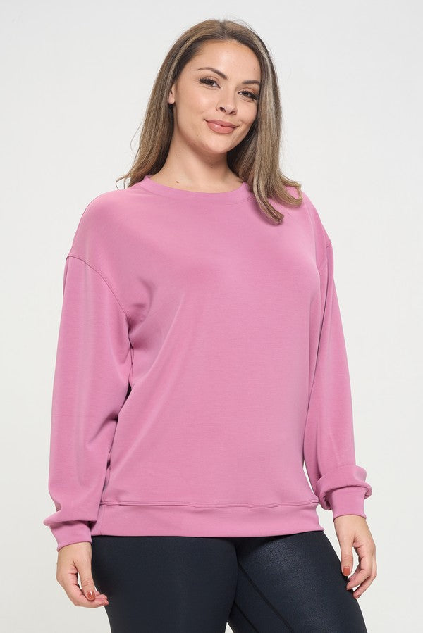 Sofie Oversized Pullover with Pockets - Dusty Mauve