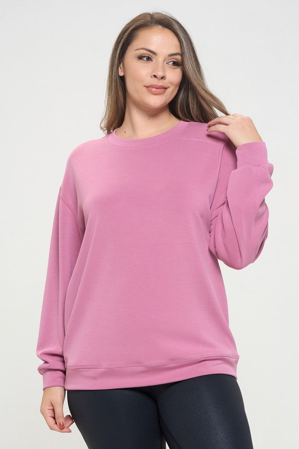 Sofie Oversized Pullover with Pockets - Dusty Mauve