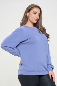 Sofie Oversized Pullover with Pockets - Denim Blue