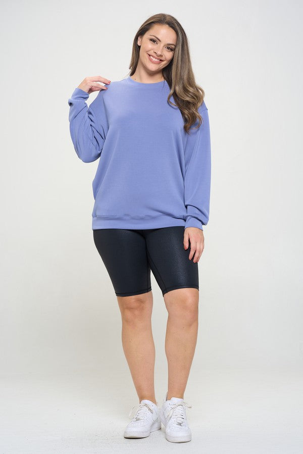 Sofie Oversized Pullover with Pockets - Denim Blue