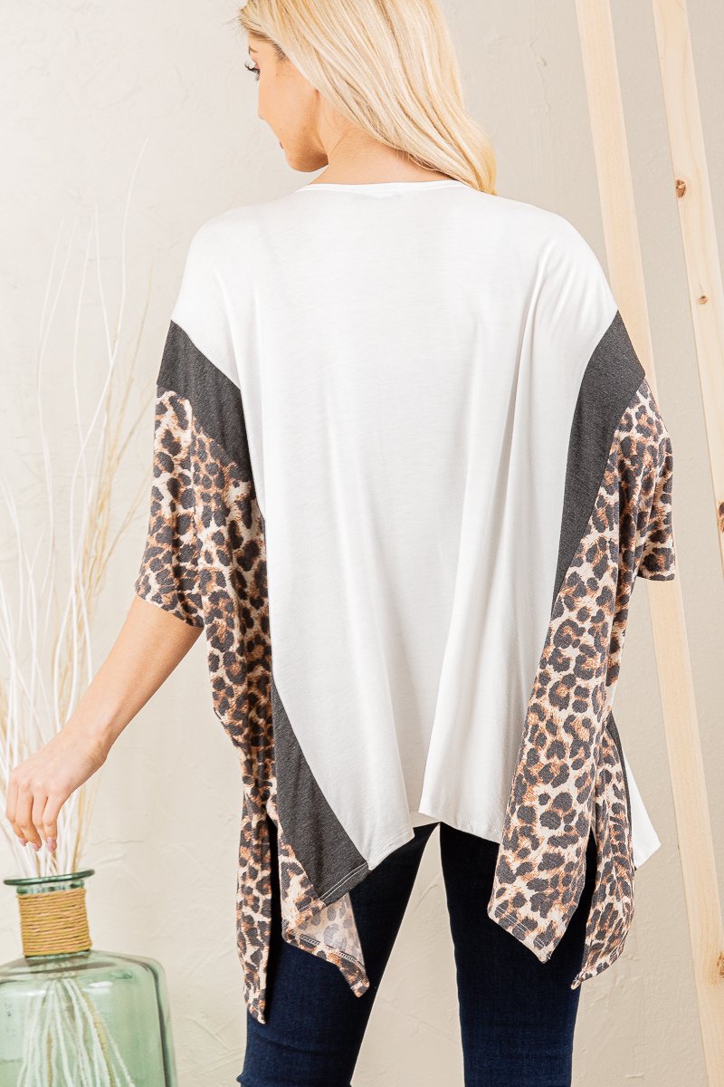 Leopard Print Cardigan 3/4 Sleeve