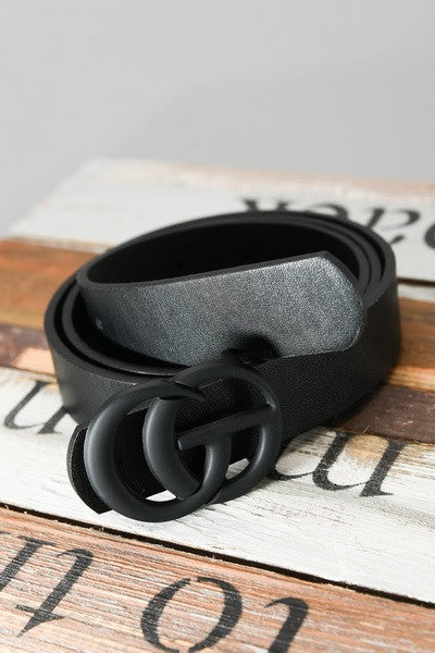 GG Black Matte Buckle Belt