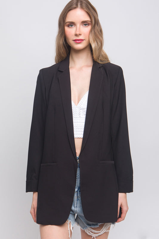 Solid Vertigo Blazer - Black