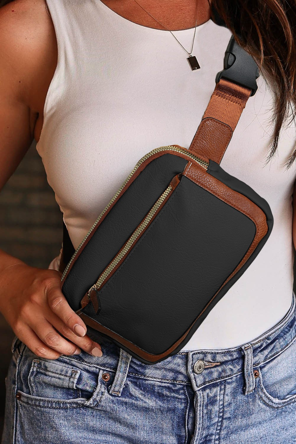 Leather Crossbody Bag Mini Adjustable Strap