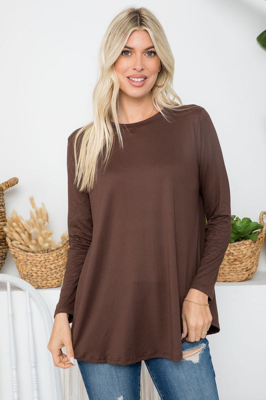 Basic Top Solid Fabric Butter Soft - Brown