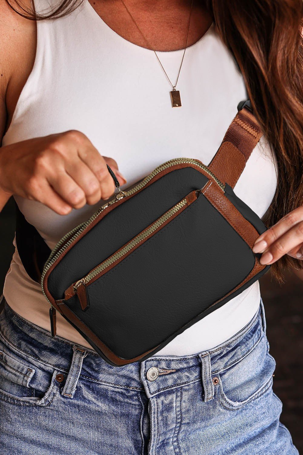 Leather Crossbody Bag Mini Adjustable Strap