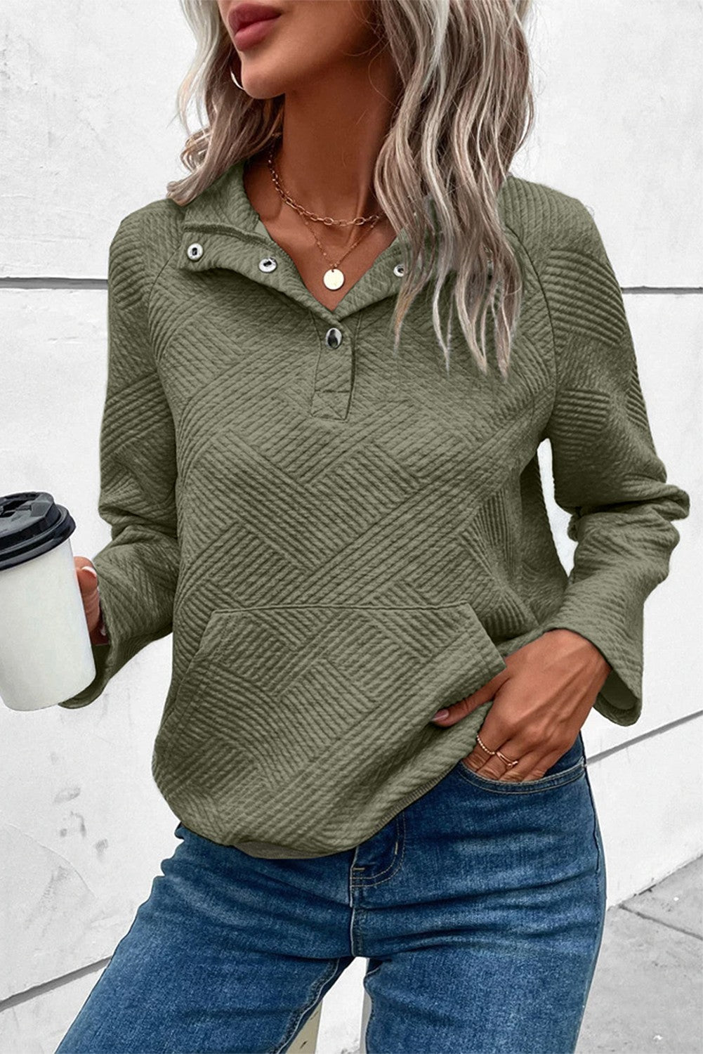 Kangaroo Pocket Sweatshirt - Green