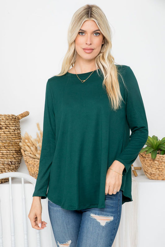 Basic Top Solid Fabric Butter Soft - Hunter Green