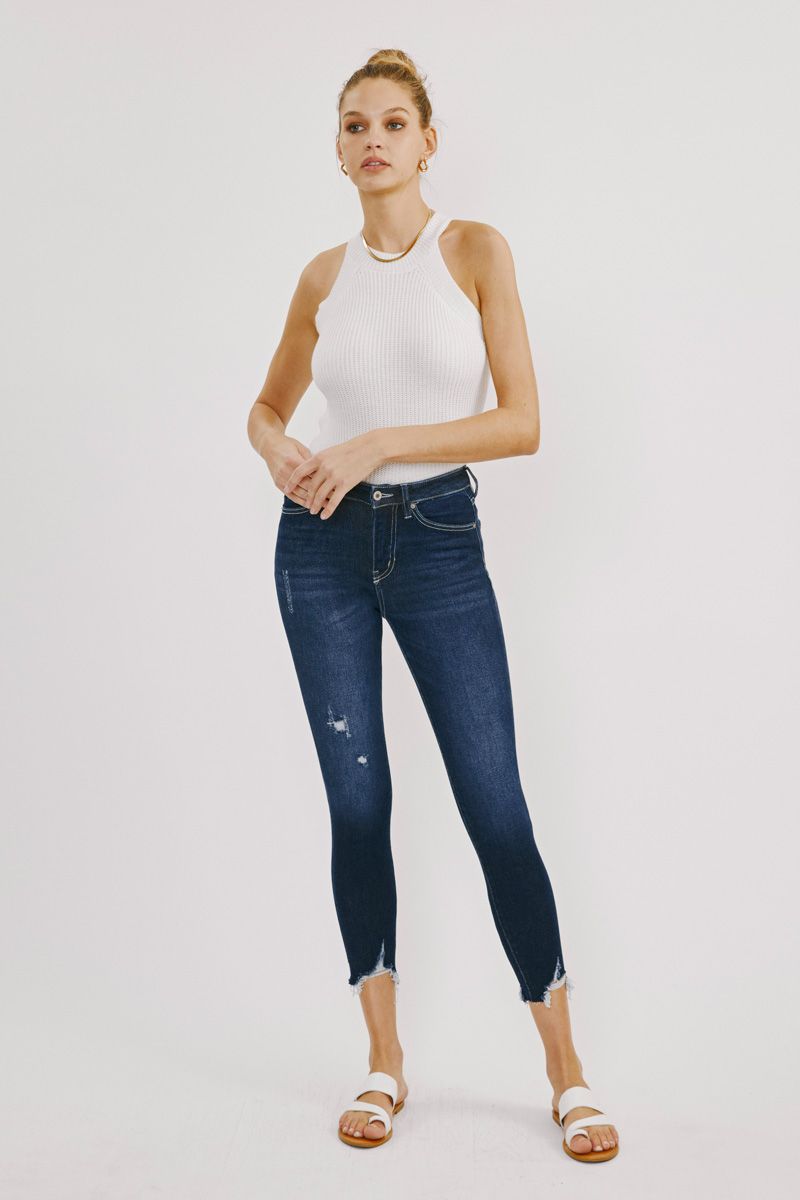 Kancan High Rise Raw Edge Skinny