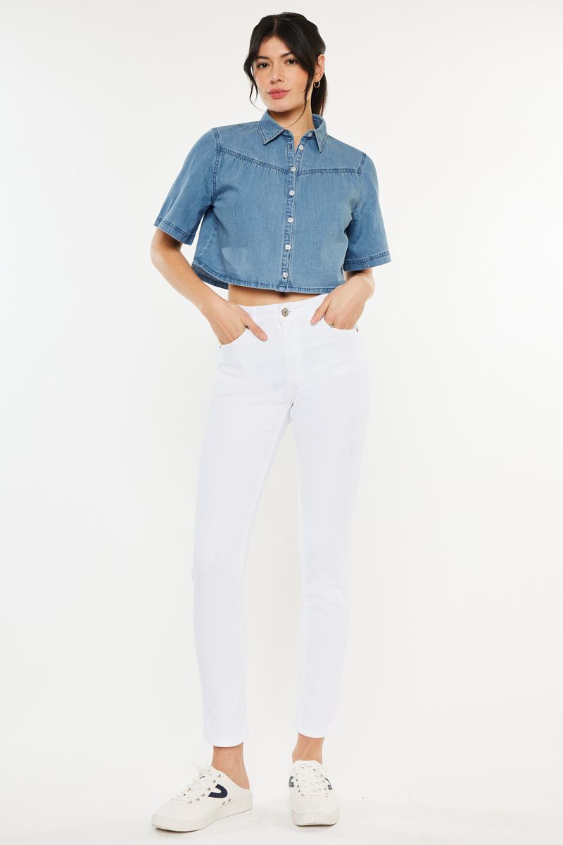 Kancan High Rise White Skinny Jeans