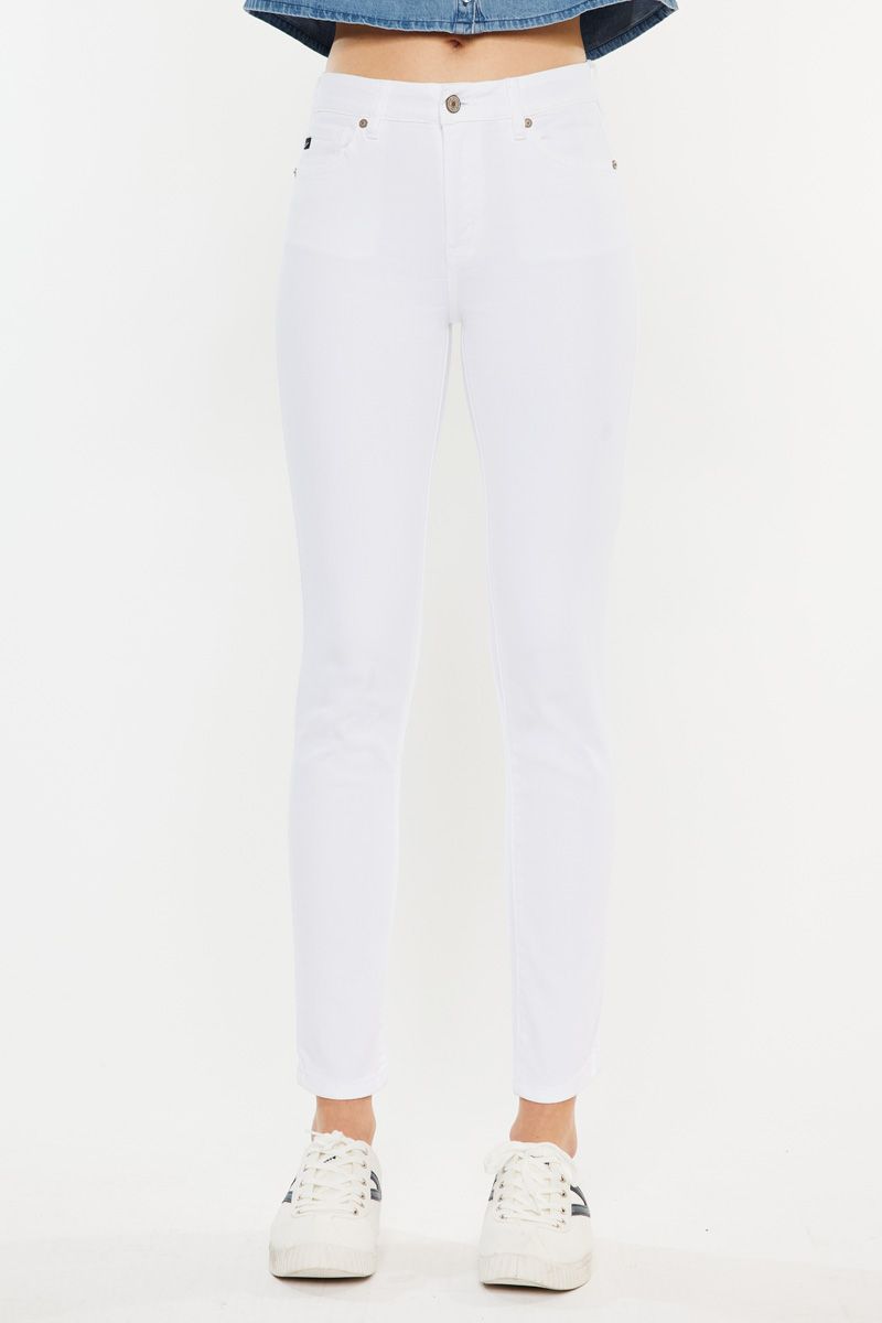 Kancan High Rise White Skinny Jeans