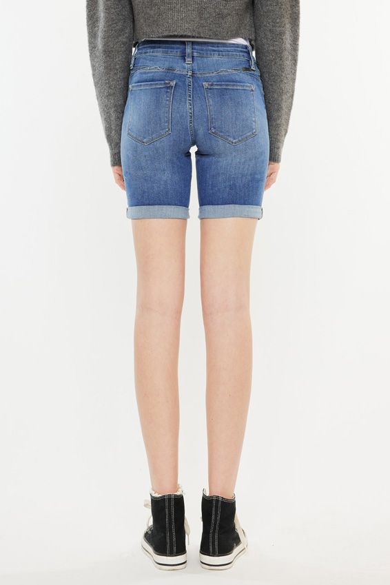 Mid Rise Medium Wash Folded Hem - Kancan