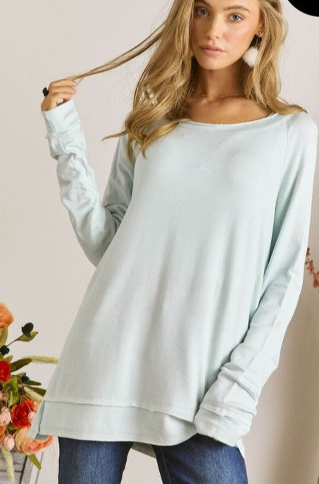 Mint Wide Neck Boho Tunic