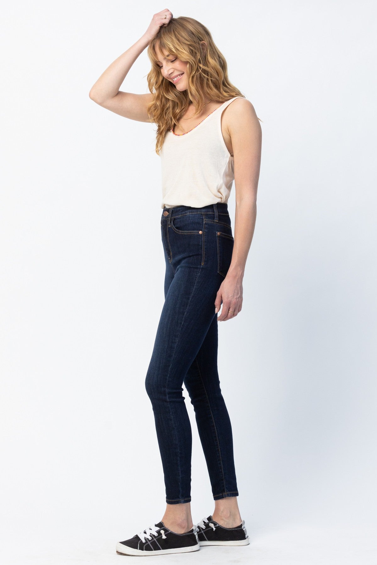 Judy Blue High Waist Navy w Back Seam Skinny