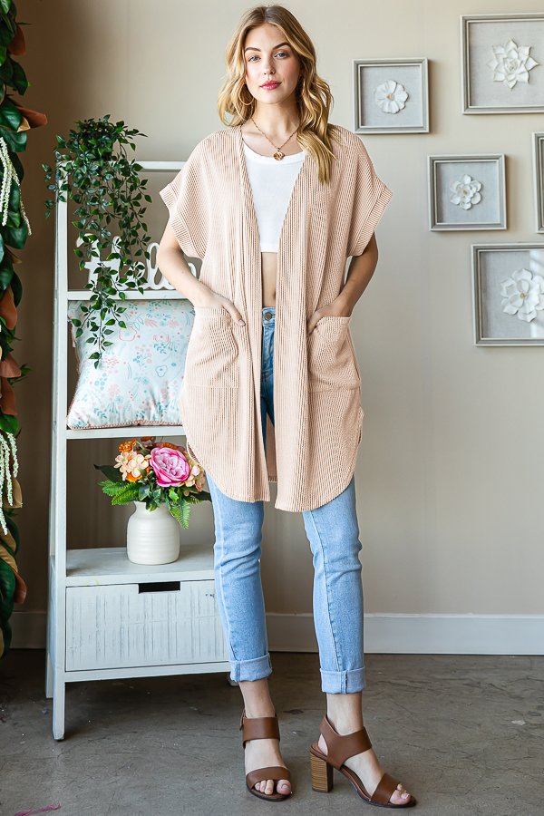 Urban Ribbed Open Cardigan