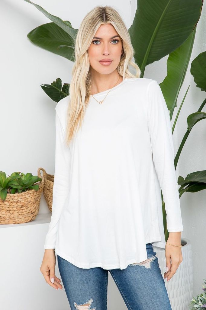 Basic Top Solid Fabric Butter Soft - Off White