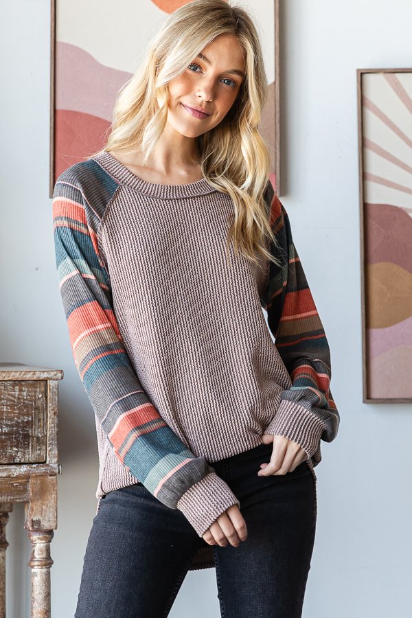 Urban Ribbed Coco Multi Colored Striped Long Sleeve