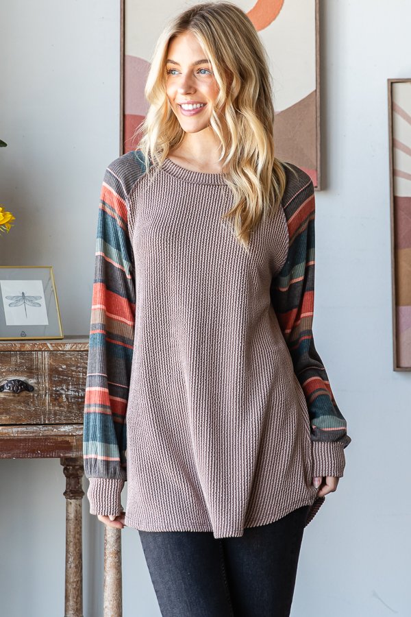 Urban Ribbed Coco Multi Colored Striped Long Sleeve