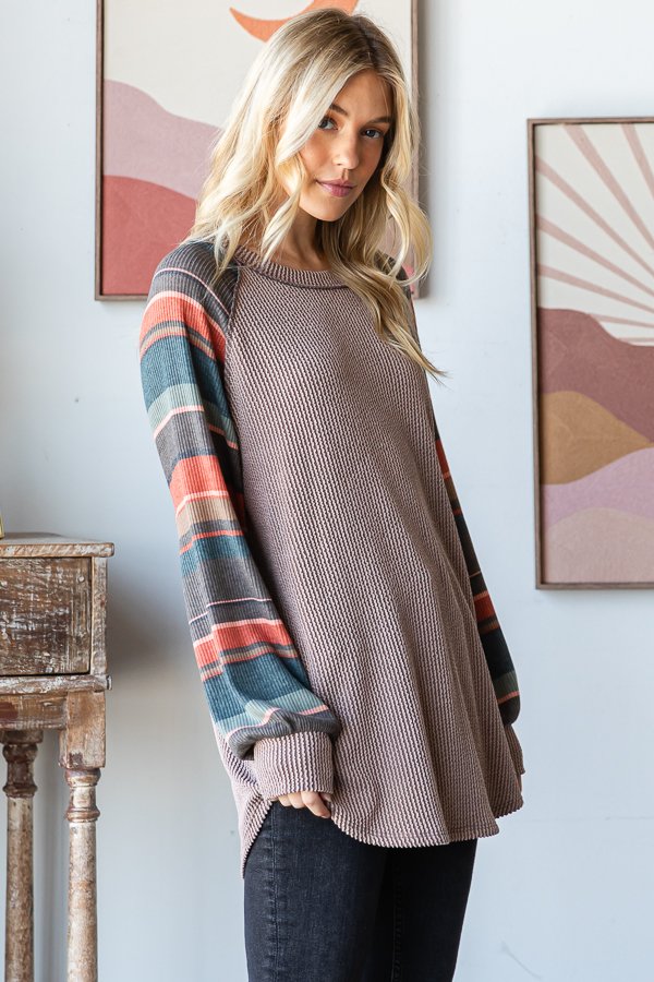 Urban Ribbed Coco Multi Colored Striped Long Sleeve