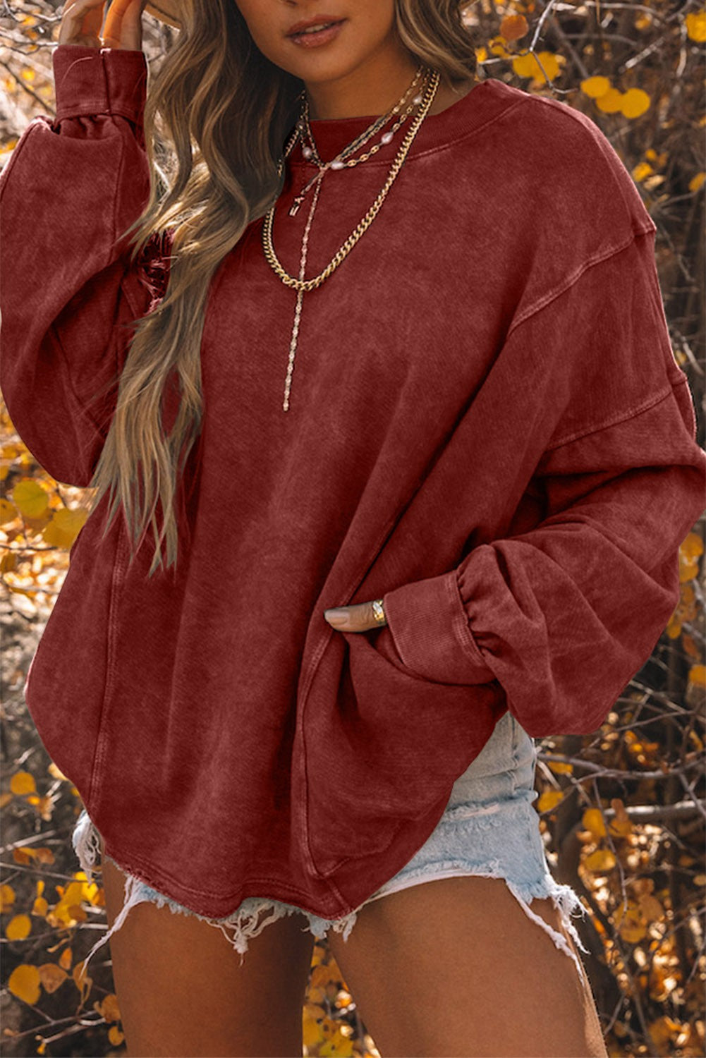 Butterfly Mineral Wash Twist Oversized Sweatshirt