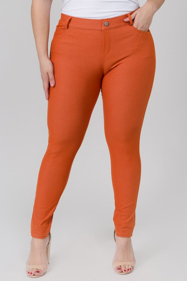 Skinny Cotton Jegging 5-Pocket - Rust