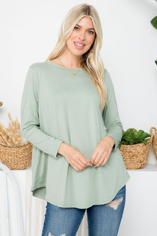 Basic Top Solid Fabric Butter Soft - Sage